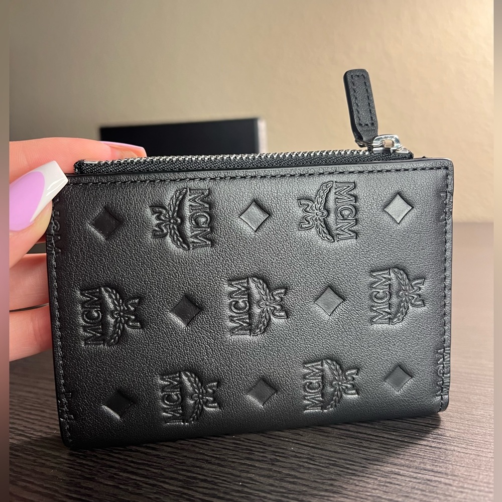 MCM BLACK MONOGRAM LEATHER WALLET • BRAND NEW W TAGS